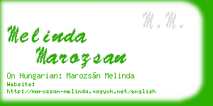 melinda marozsan business card